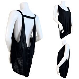 John Eshaya One Size Black Button T Back Tank One Size $99